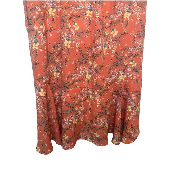 Max Studio Women's Orange Floral Print Ruffle Tiered Pull On Maxi Skirt Sz S - Picture 4 of 9